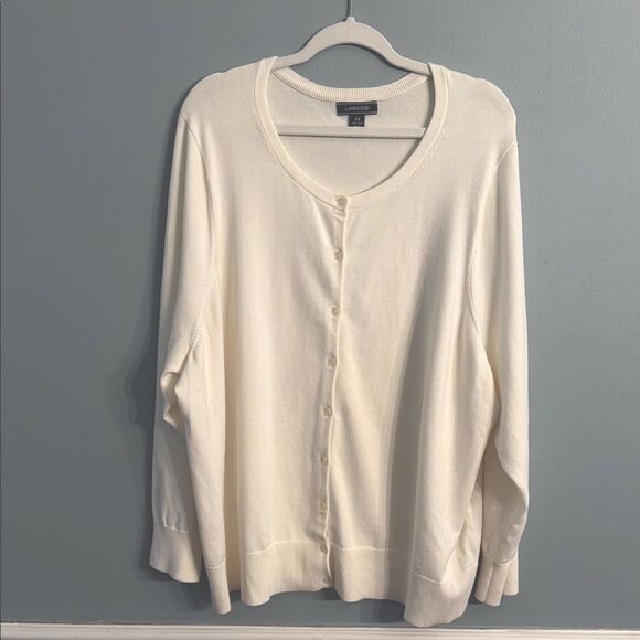 Lands' End Ivory Button-Up Cardigan Womens 4X - Picture 1 of 8